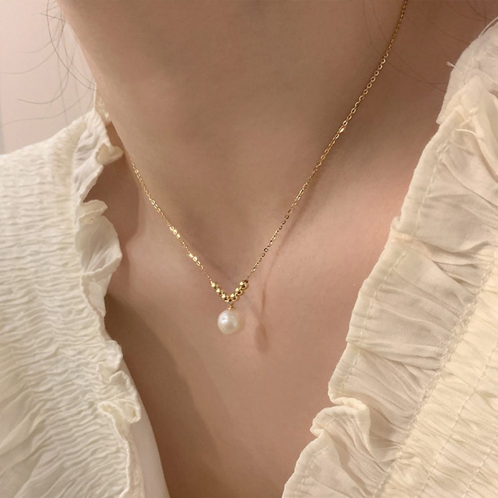 フェイクパールネックレスレディース可愛い