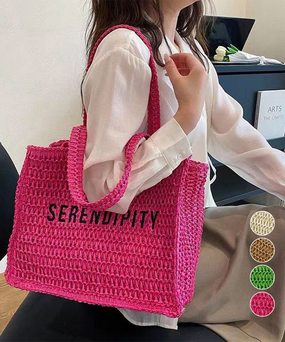 ストローバッグ トート かごバッグ韓国風