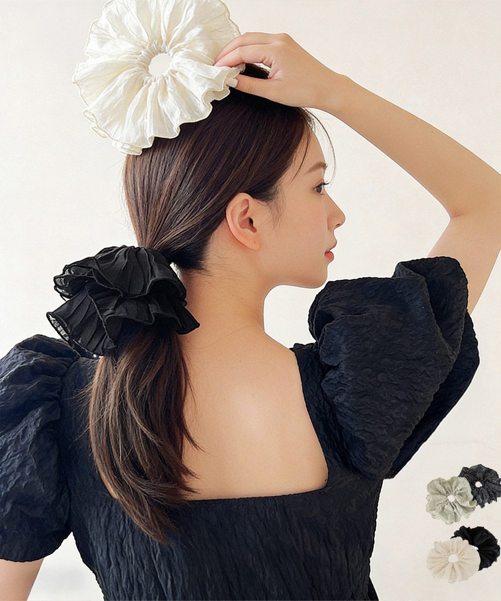 フリルシュシュ 大きめボリュームヘアゴム