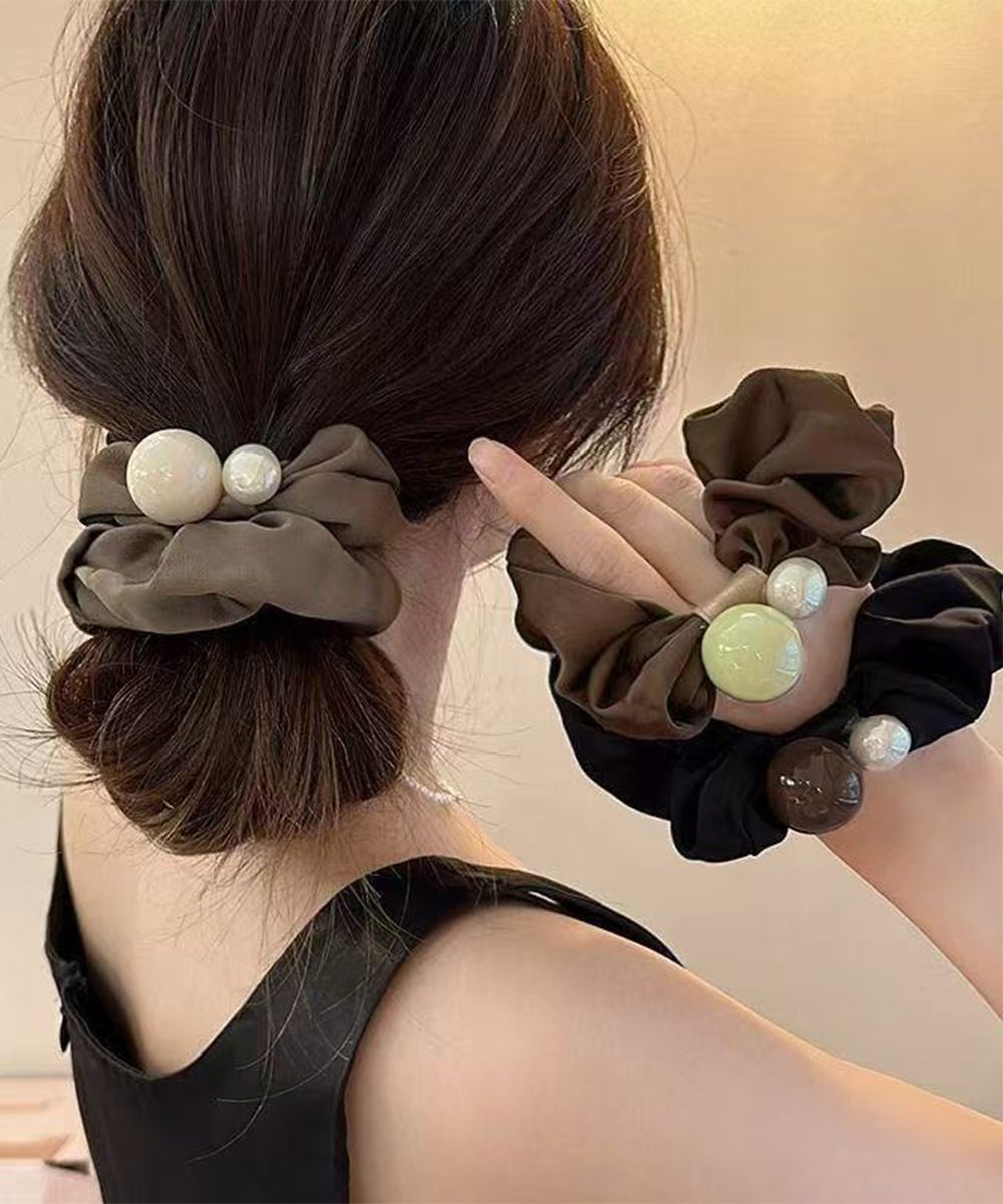 シュシュ ヘアゴム パール 髪飾り