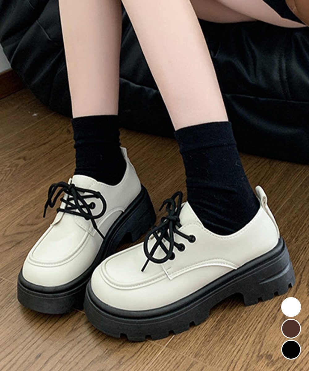ドレスシューズ 厚底 レディース 学院風