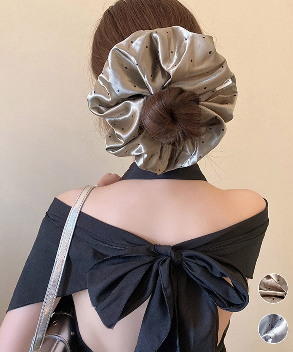 ビッグドットシュシュ ボリュームヘアゴム