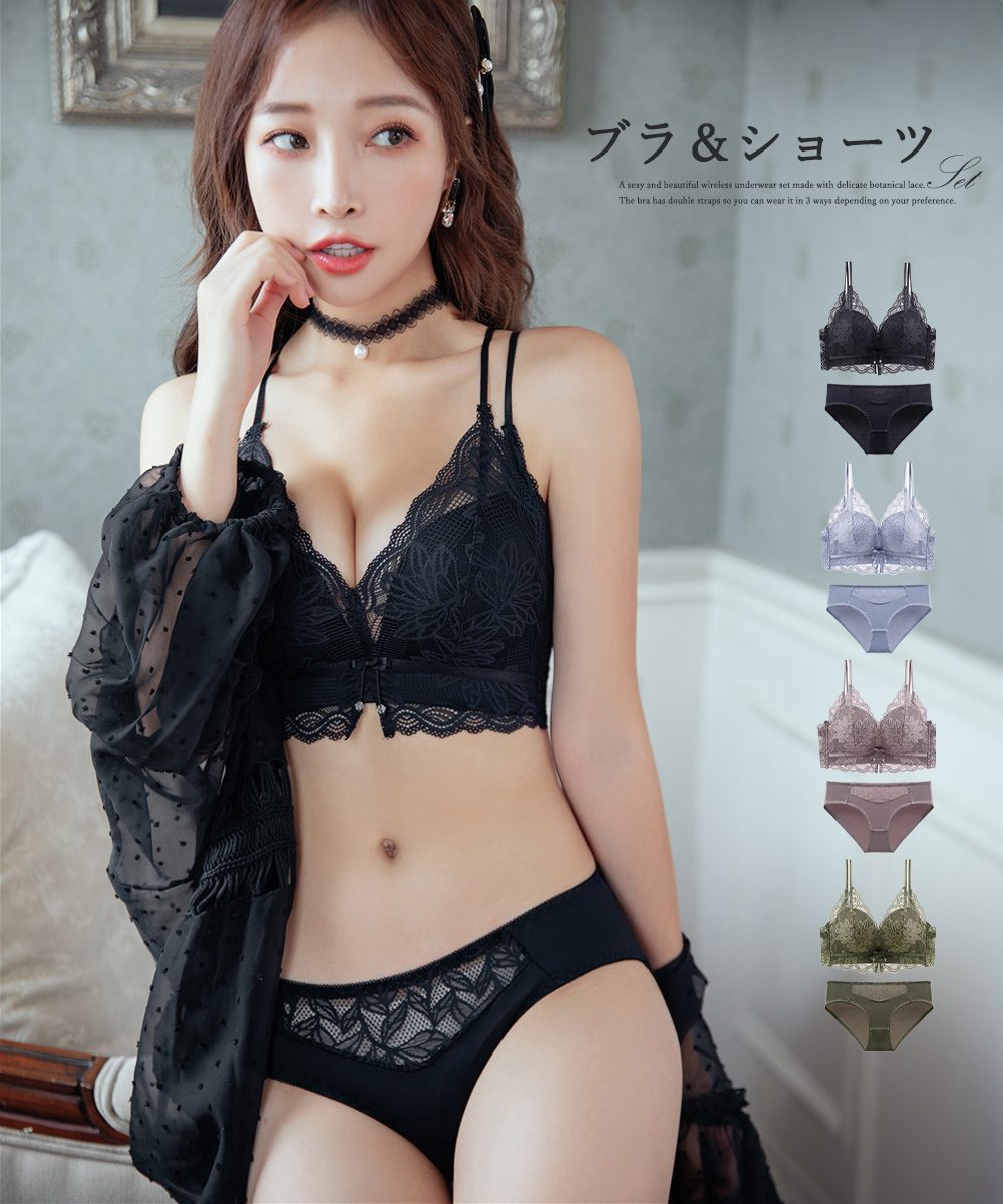 ノンワイヤーブラジャーショーツセット韓国