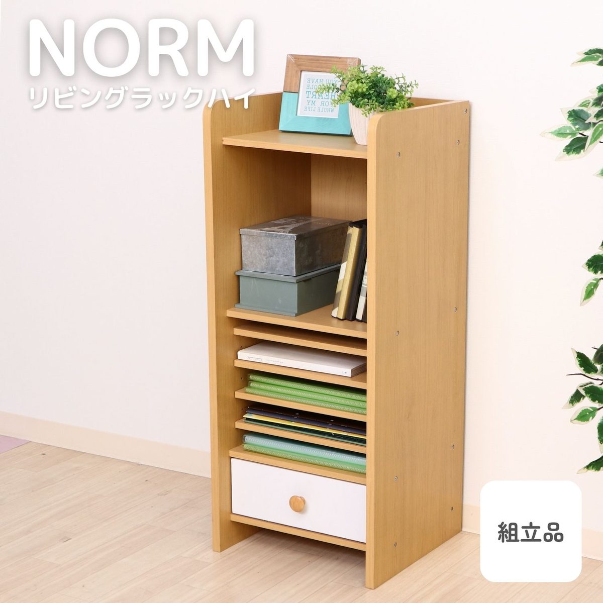 NORM リビングラック ハイ NA×WH
