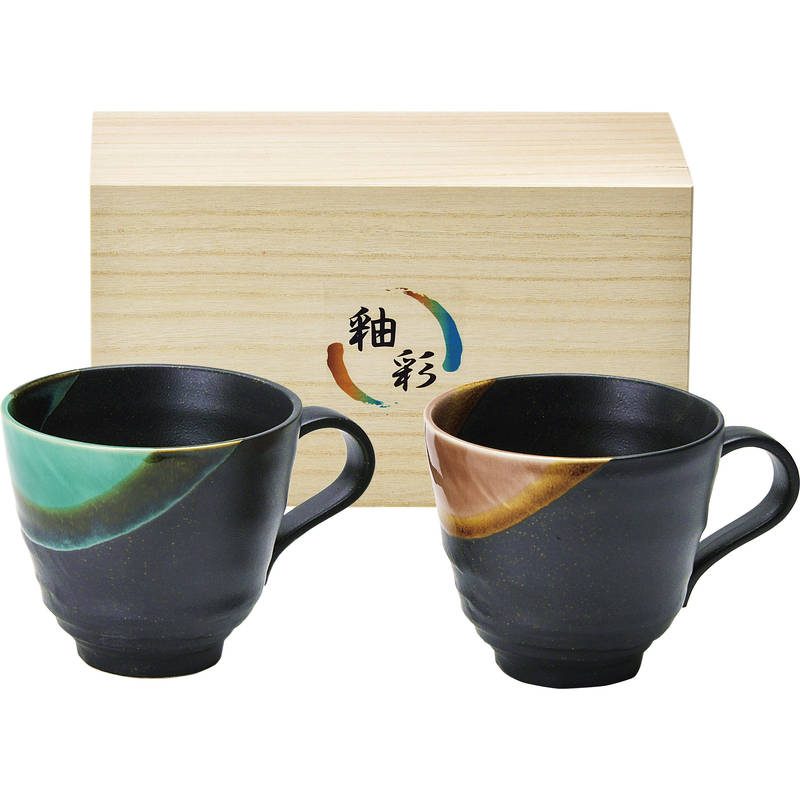 釉彩 マグペア 木箱入 YYS-3003A