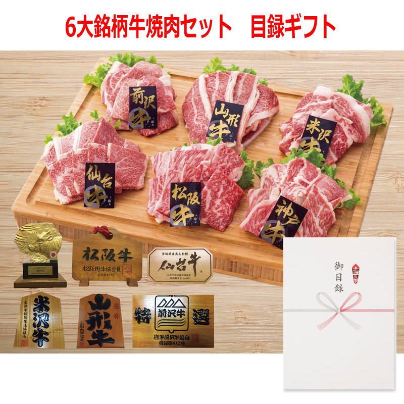 （景品に最適）パネルスタイル目録ギフト 6大銘柄牛焼肉セット 3225-300