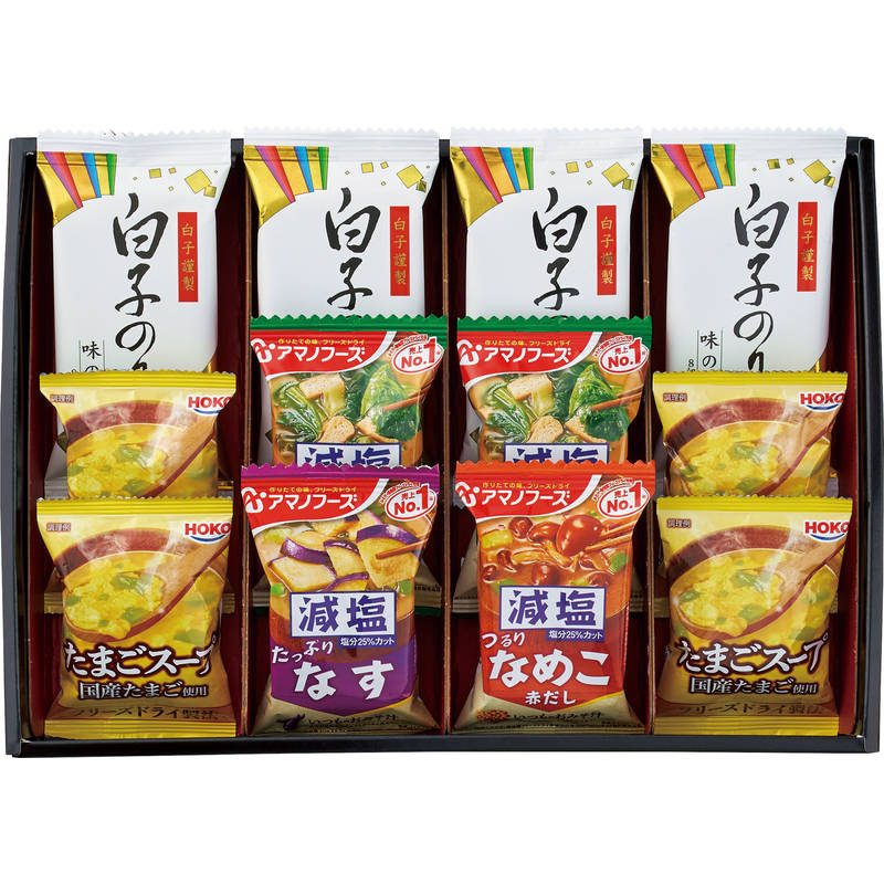 アマノフーズおみそ汁・たまごスープ・白子のりセット AS-CJ　(9月頃パッケージ一部リニューアル）