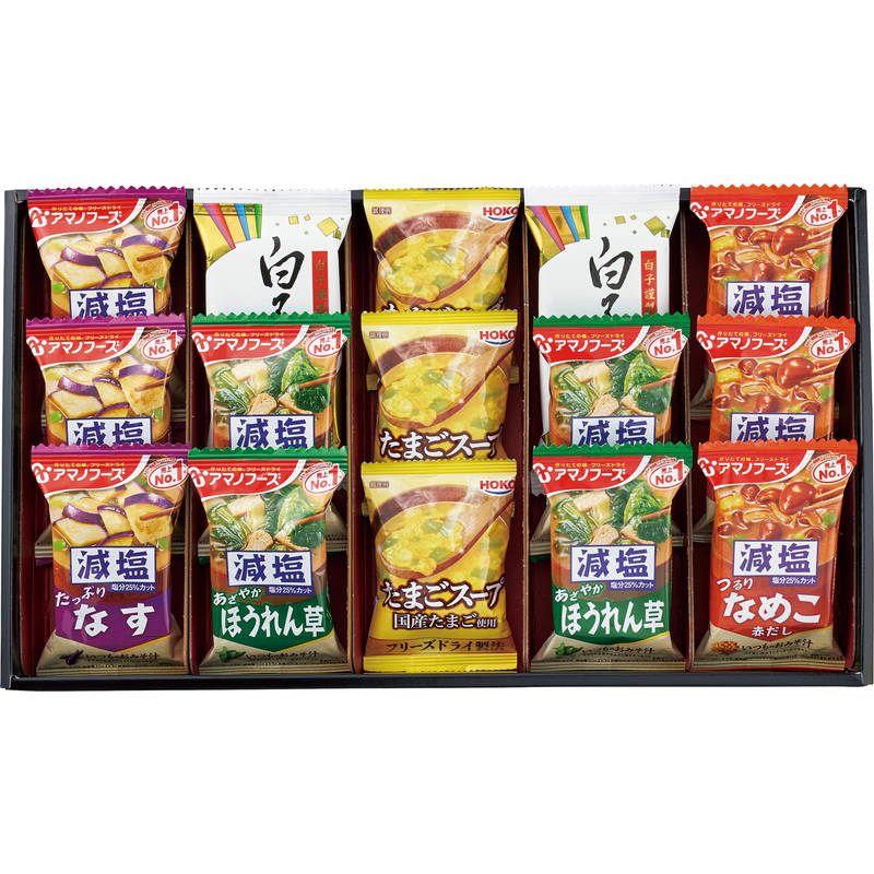アマノフーズおみそ汁・たまごスープ・白子のりセット AS-EJ　(9月頃パッケージ一部リニューアル）
