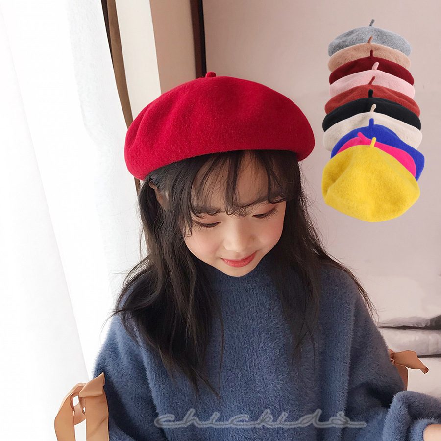 ins人気　女の子　ベレー帽　子供ハット　10色　キッズ　帽子　おしゃれ　子供防止　可愛い
