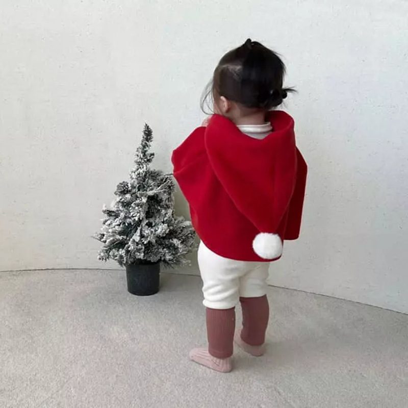 ins　サンタ服　ベビー服　クリスマス　厚手　マント　女の子　男の子　レッド　子供服　可愛い　おしゃれ