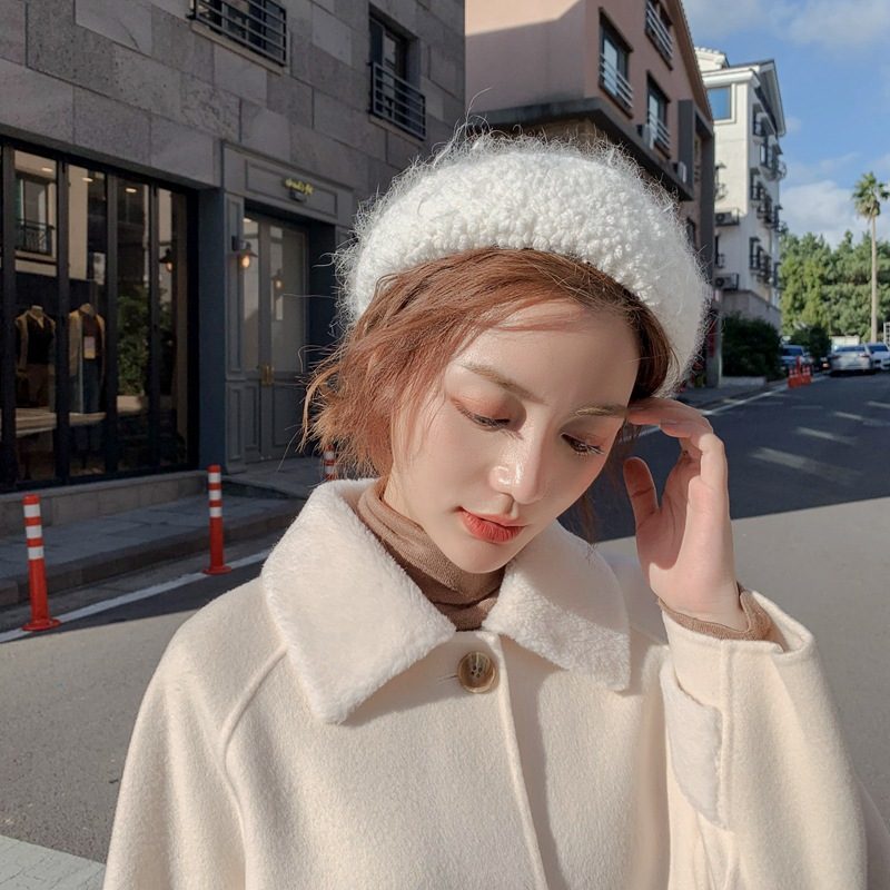 13色展開★秋冬新品 ウサギ毛ハット ベレー帽 ベレー ハット 帽子 レディース 小顔効果 ふわふわ
