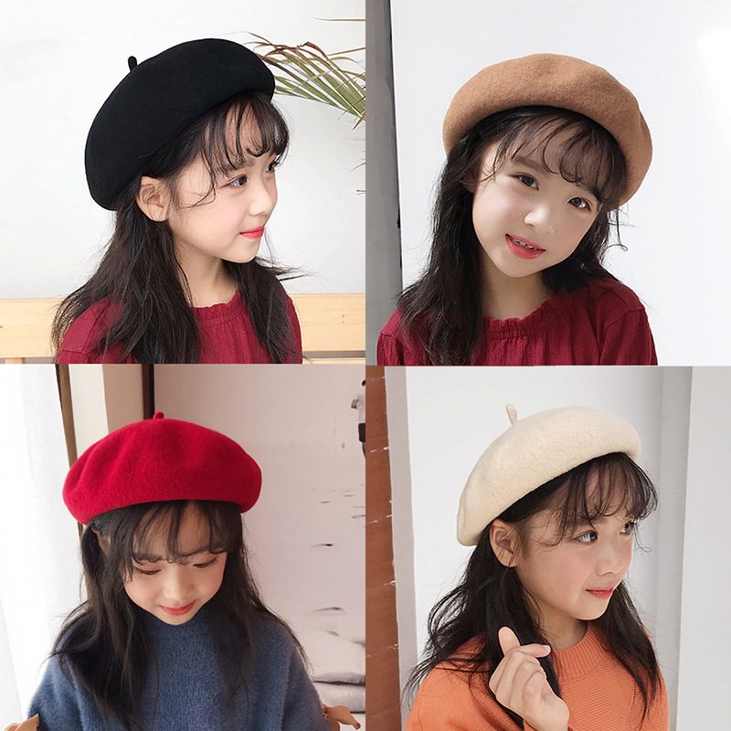 14色展開★秋冬新品 ベレー帽 ベレー ラシャハット ハット 帽子 キッズ用 子供用 5～12歳対応