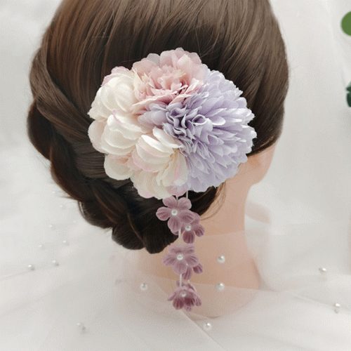 髪飾り ヘアアクセサリー 3点セット 浴衣 結婚式 成人式 七五三 卒業式 和装 花 クリップタイプ
