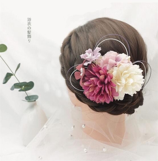 髪飾り ヘアアクセサリー 浴衣 結婚式 成人式 七五三 卒業式 和装 花 クリップタイプ ウェディング 華やか