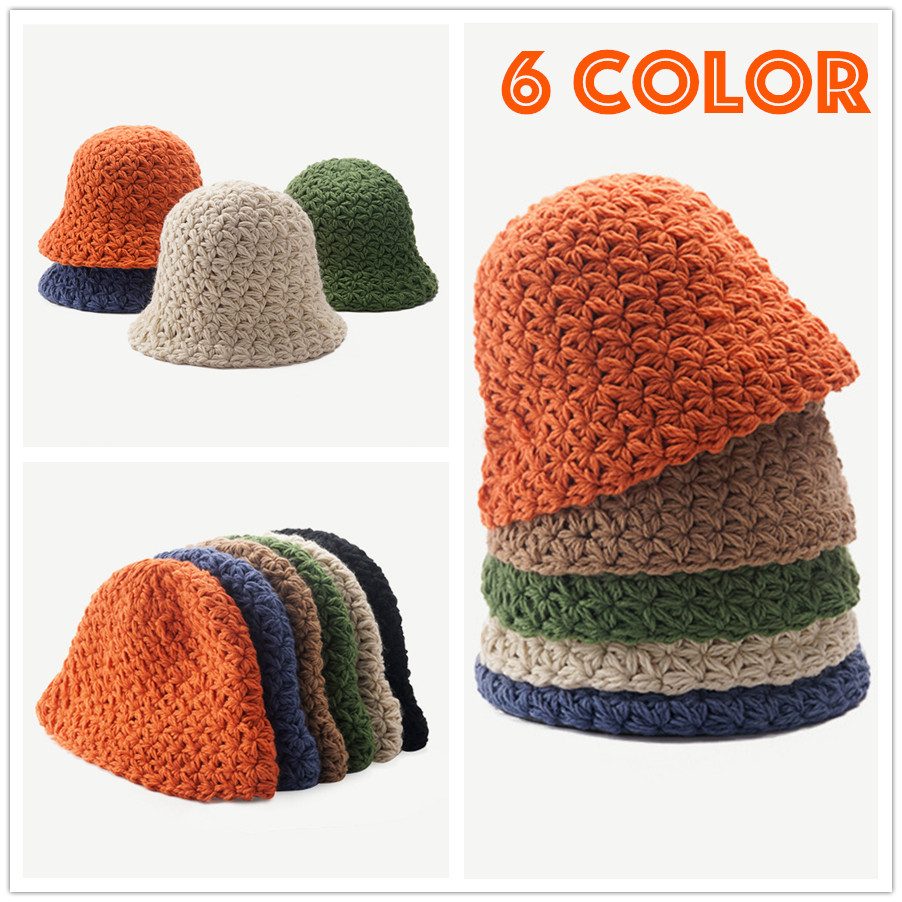 6色展開★秋冬新品 ニットハット クロッシェ ハット 帽子 レディース 小顔効果 シンプル