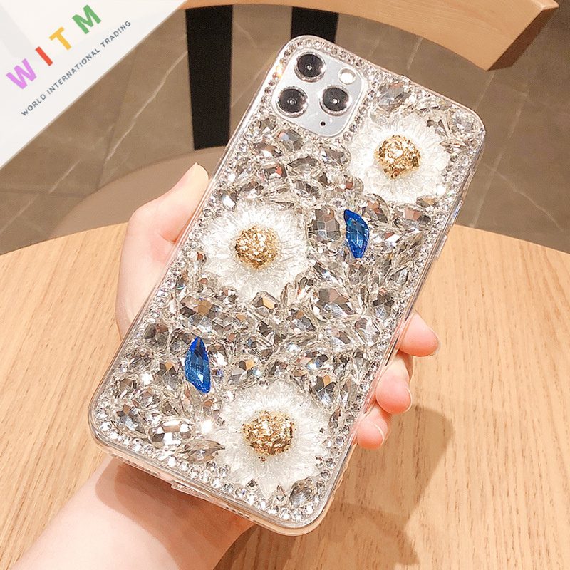ラインストーン スマホケース iPhoneケース iPhone13ケース 全種類対応 携帯カバー デージー柄