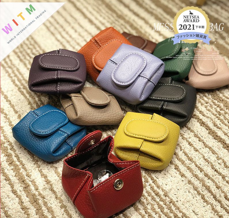 ２４色展開★牛本革 ミニ財布 ミニウォレット コインケース 小銭入れ イヤホン収納 コンパクト