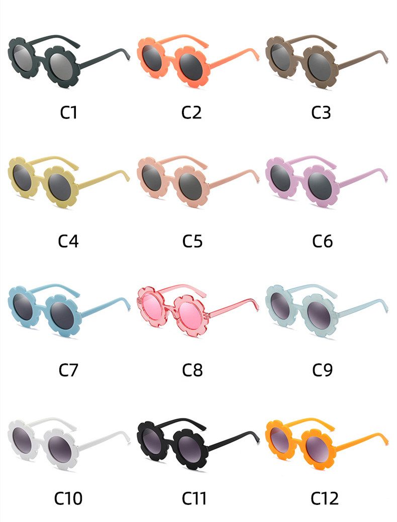 新作★sunglasses★サングラス 花形 ノーマルライトレンズ 紫外線カット 可愛い UV400 ファッション