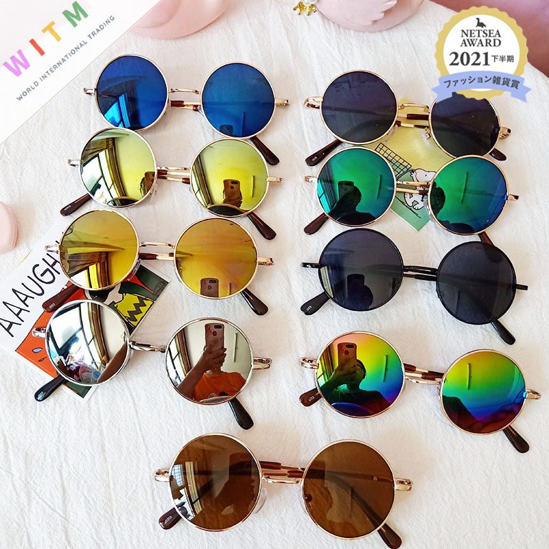 新作★sunglasses★サングラス 紫外線カット円形 UV400 ノーマルライトレンズ ファッション レトロ