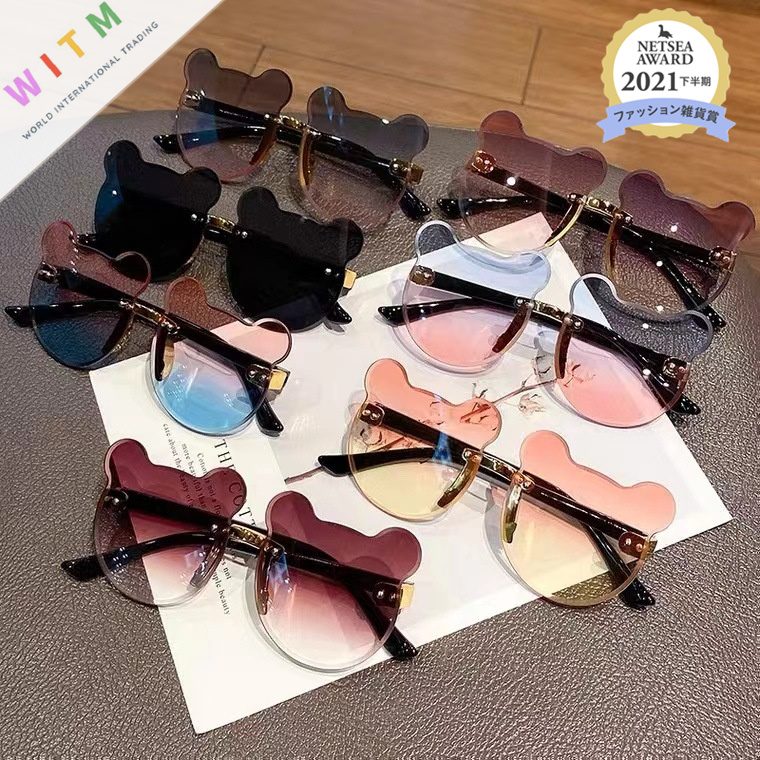 新作★sunglasses★サングラス 紫外線カット 熊形 UV400 ノーマルライトレンズ 可愛い ファッション