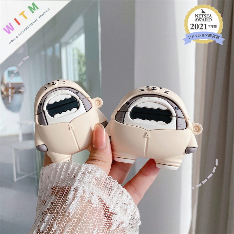 イヤホンカバー airpods保護カバー airpodsケース airpods1/2 AirPods 3 シリカゲル サメ 可愛い