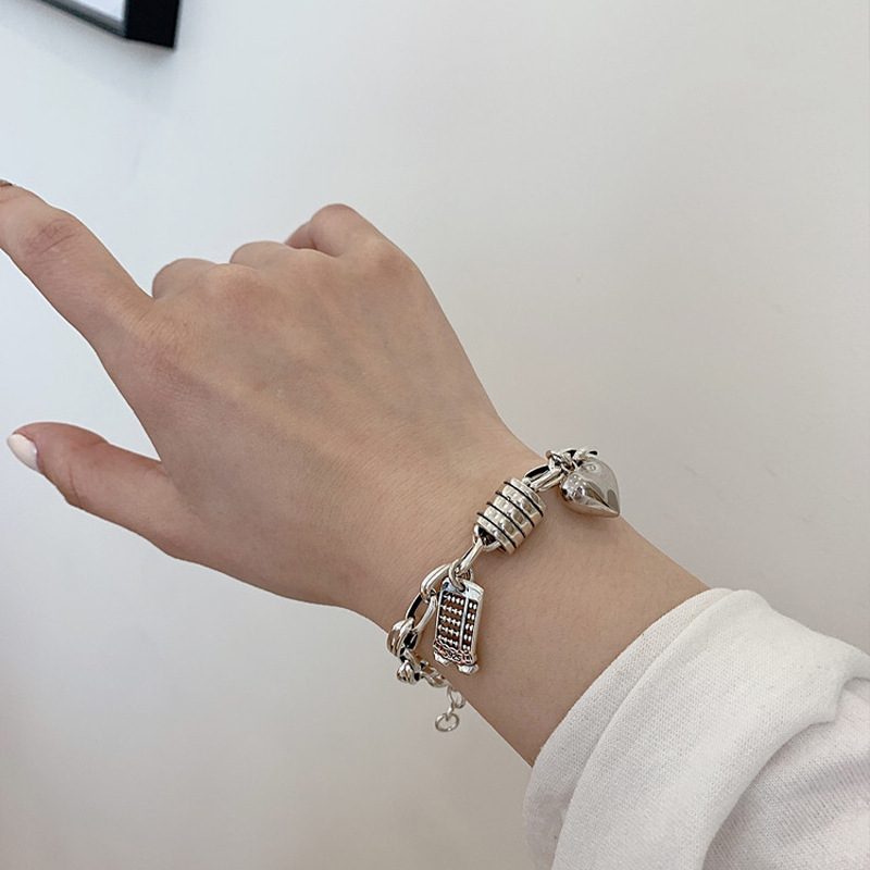 ハート 腕飾り ブレスレット 個性的 アクセサリー 韓国 ファッション 上品 S925コーティング