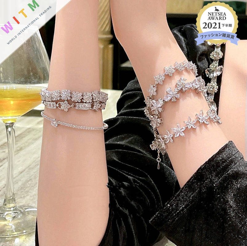 花 ハート 腕飾り ブレスレット 個性的 アクセサリー 韓国 ファッション 上品