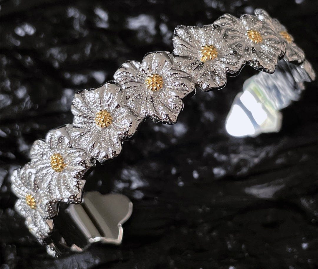 花 ブレスレット 腕飾り バングル 調節可能 アクセサリー 上品 かわいい