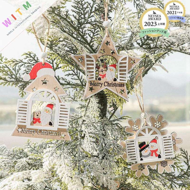 Christmas限定 クリスマス 木製 オーナメント チャーム クリスマスツリー飾り