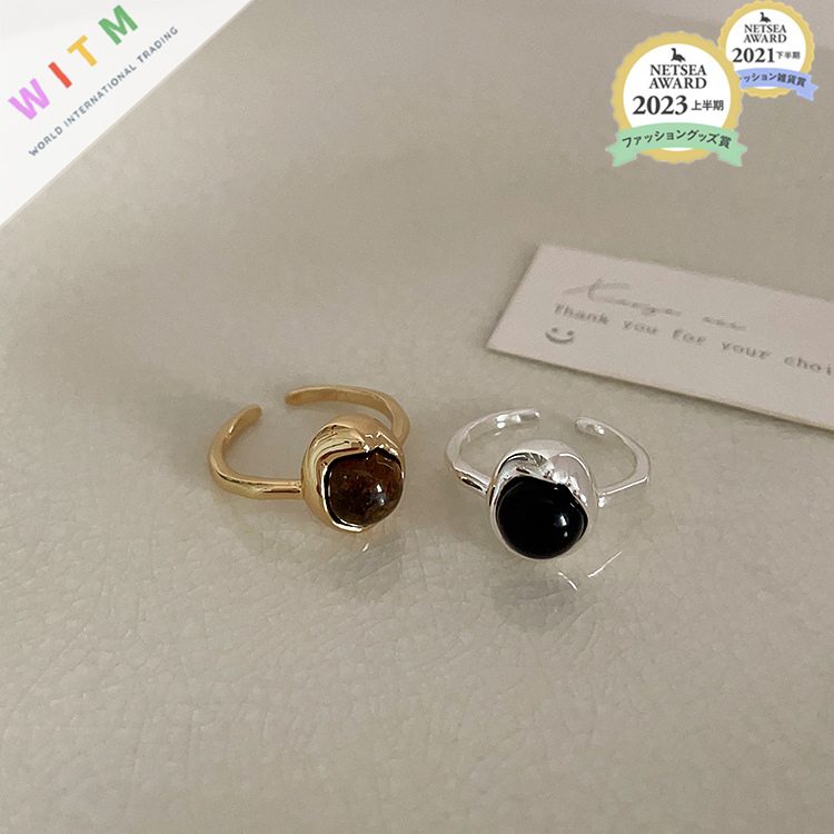 個性 指輪 リング 高級感 金属リング 天然石 アクセサリー 素敵なデザイン 開口指輪