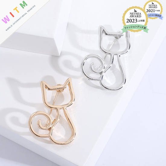 ネコ コサージュ ブローチ アクセサリー 記念日 プレゼント 上品 かわいい レトロ 入園式
