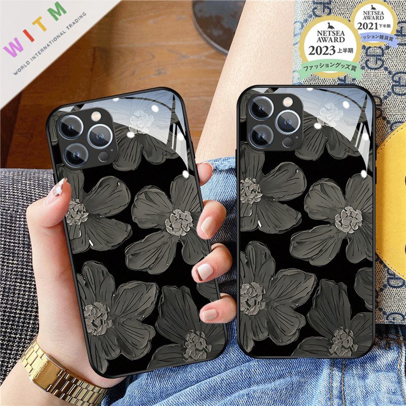 花 iPhoneケース スマホケース iPhone15ケース 携帯カバー アイフォンケース ガラス