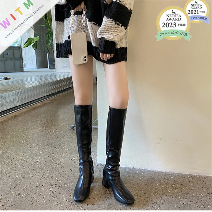 新作 ロングブーツ ブーツ 靴 秋冬 レディース デザイン 美脚 韓国ファッション