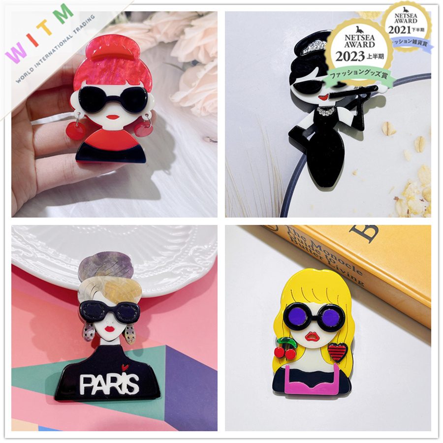 女の子 アクリル ブローチ アクセサリー 記念日 プレゼント 上品 かわいい レトロ 入園式