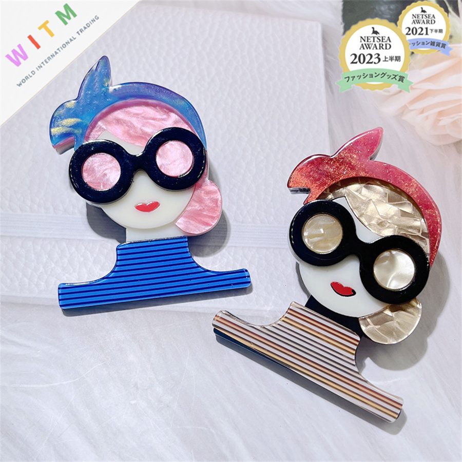 女の子 ブローチ アクリル アクセサリー 記念日 プレゼント 上品 かわいい レトロ 入園式