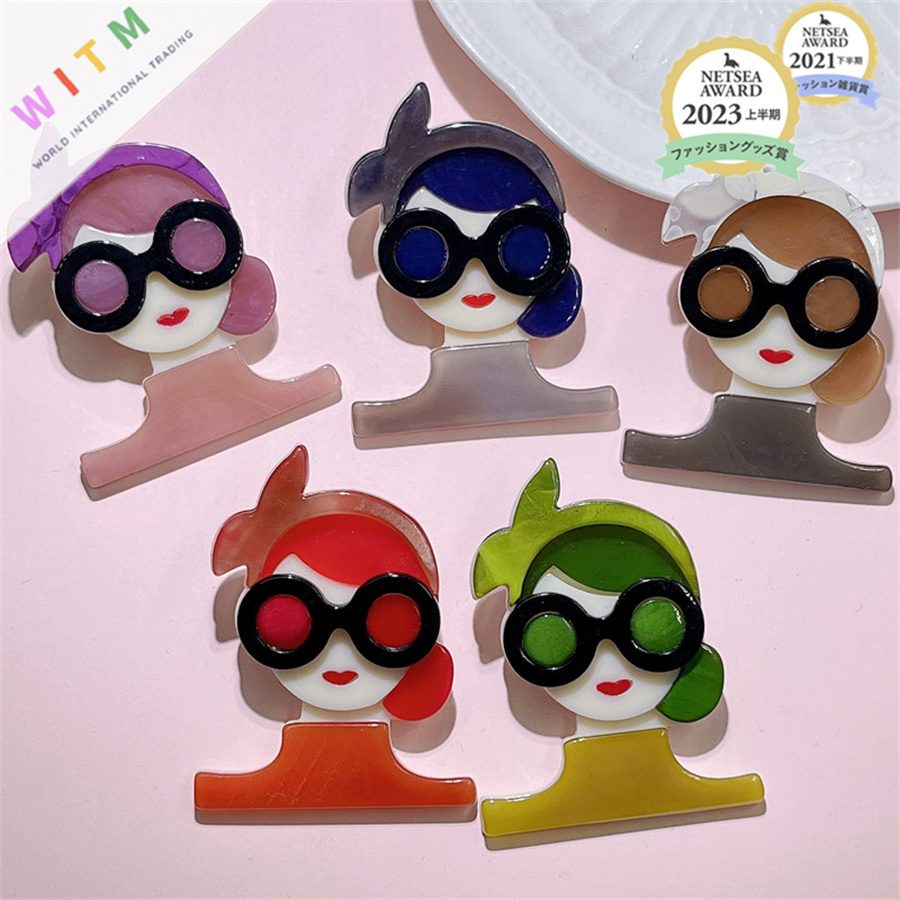 女の子 ブローチ アクセサリー アクリル 記念日 プレゼント 上品 かわいい レトロ 入園式