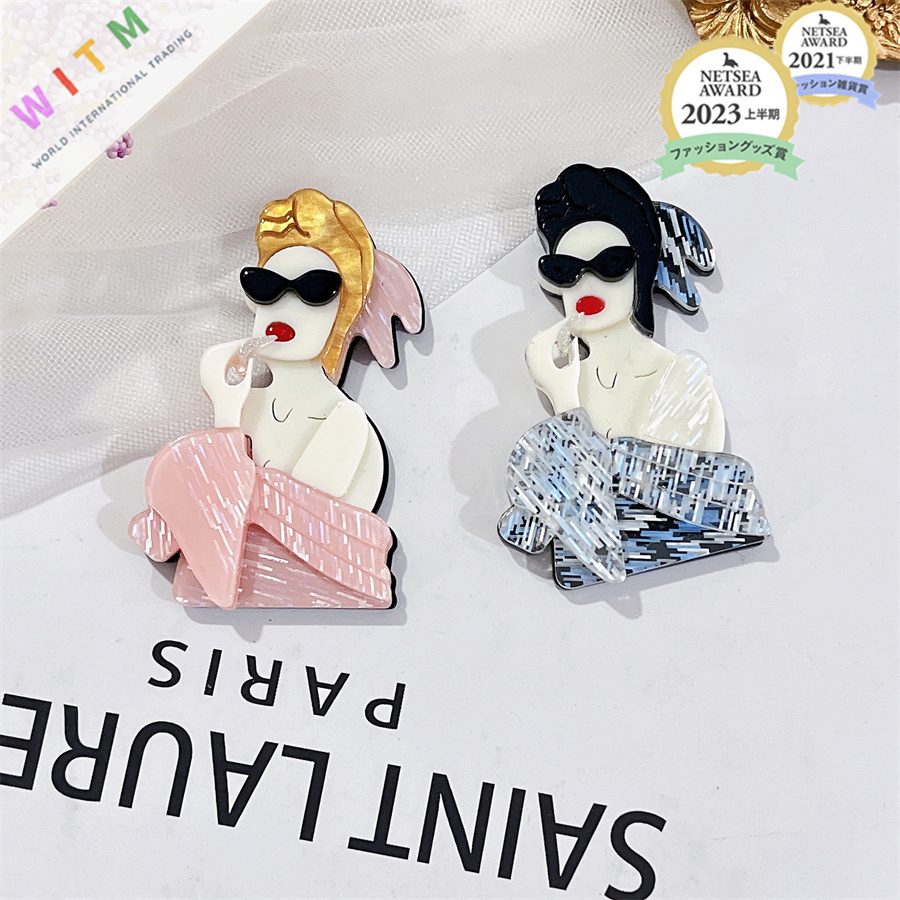ブローチ 女の子 アクリル アクセサリー 記念日 プレゼント 上品 かわいい レトロ 入園式