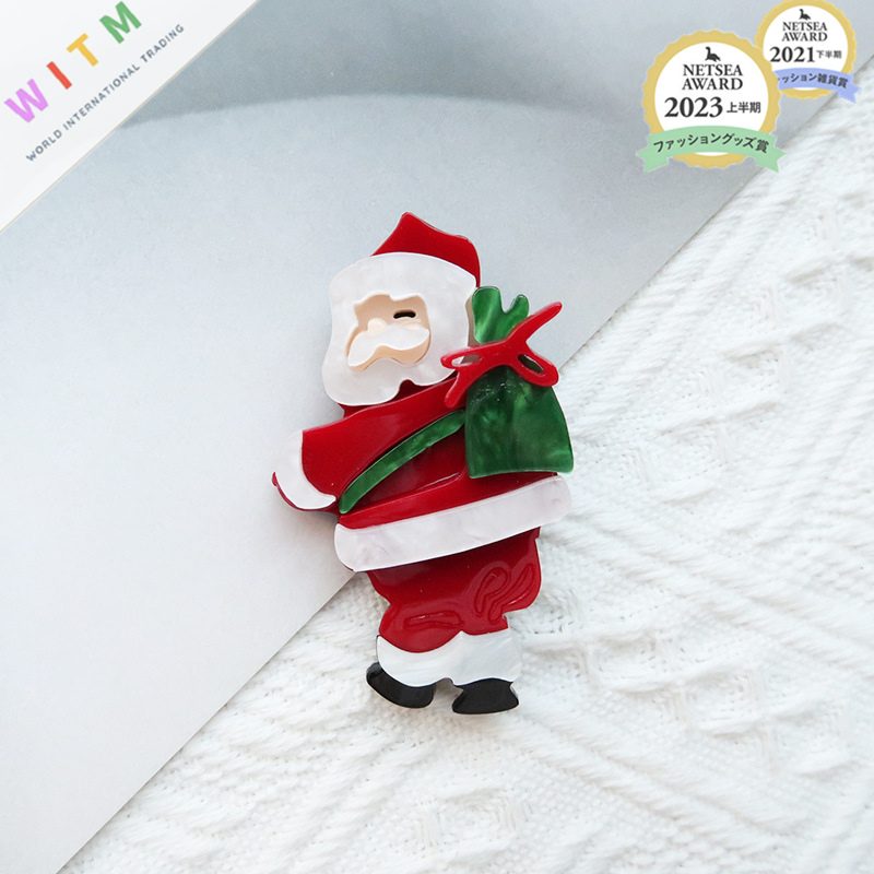 クリスマス サンタクロース ブローチ アクセサリー 着物 コサージュ 上品