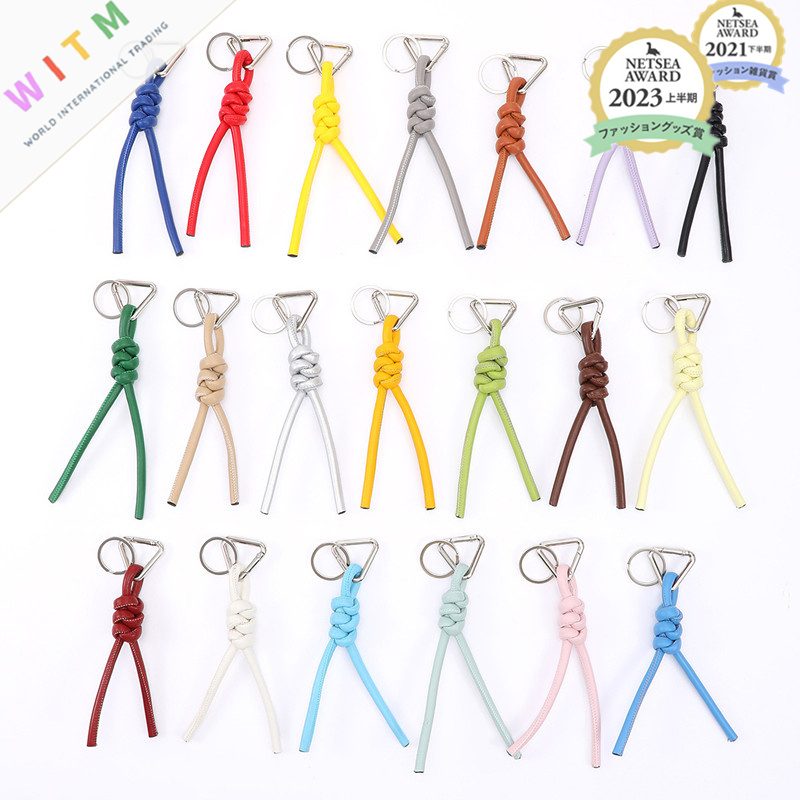 全20色 DIY PU キーホルダー バッグチャーム キーリング 編み 落下防止 手芸 創意