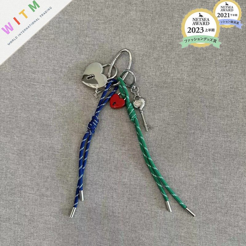 DIY ナイロン キーホルダー バッグチャーム キーリング 落下防止 手芸 創意 ファッション小物