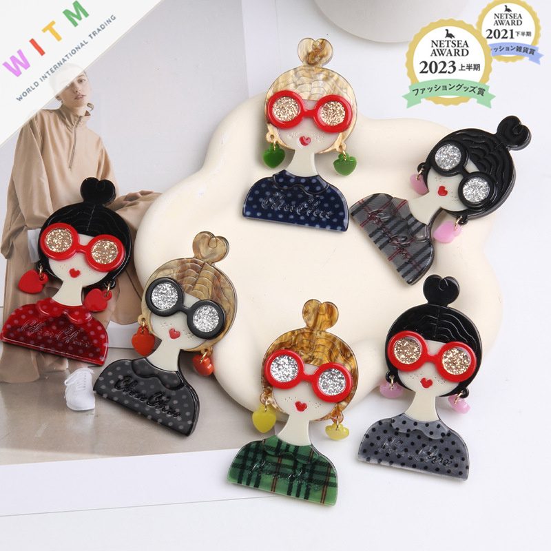 女の子 ブローチ アクリル アクセサリー 記念日 プレゼント 上品 かわいい レトロ 入園式