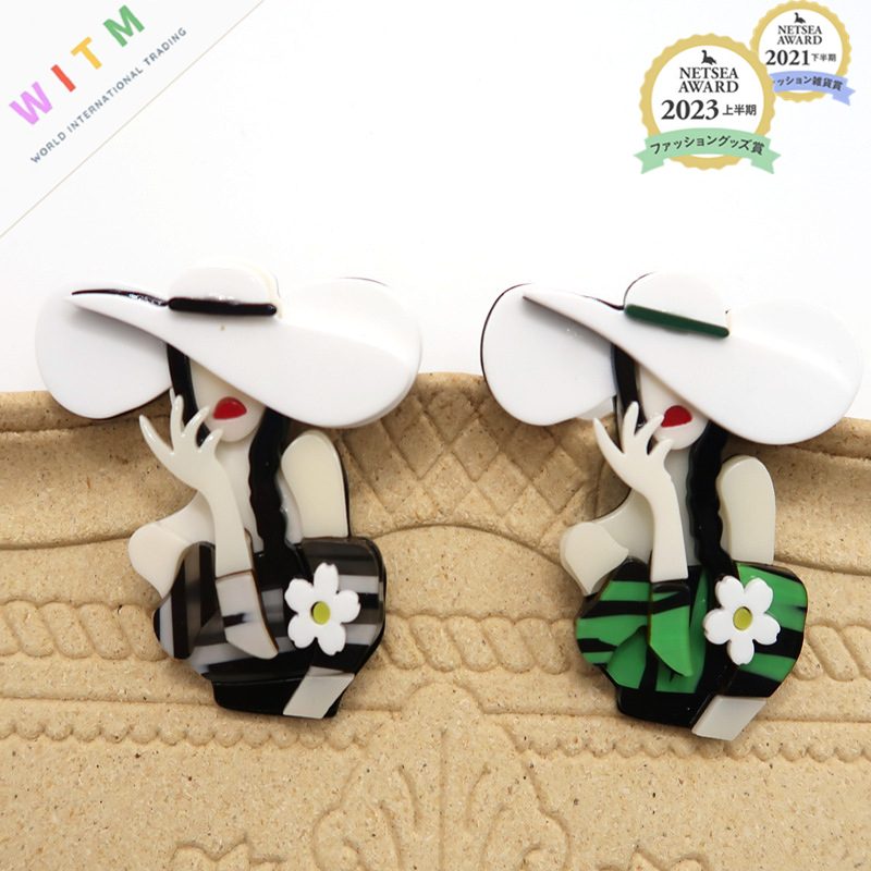 女の子 ブローチ アクリル アクセサリー 記念日 プレゼント 上品 かわいい レトロ 入園式