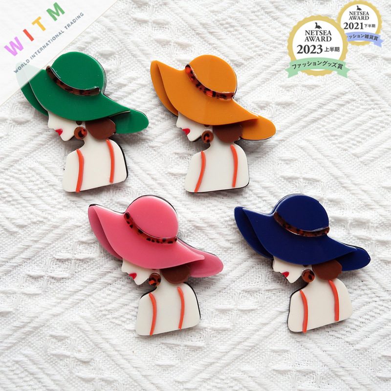 女の子 ブローチ アクリル アクセサリー 記念日 プレゼント 上品 かわいい レトロ 入園式