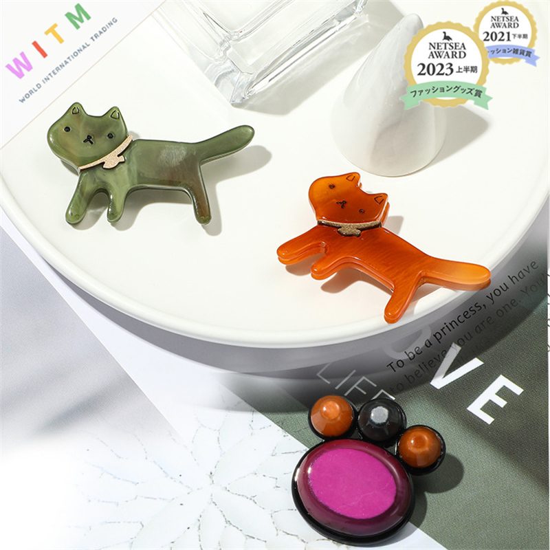 全6色 猫 ブローチ アクリル アクセサリー 記念日 プレゼント 上品 かわいい レトロ 入園式