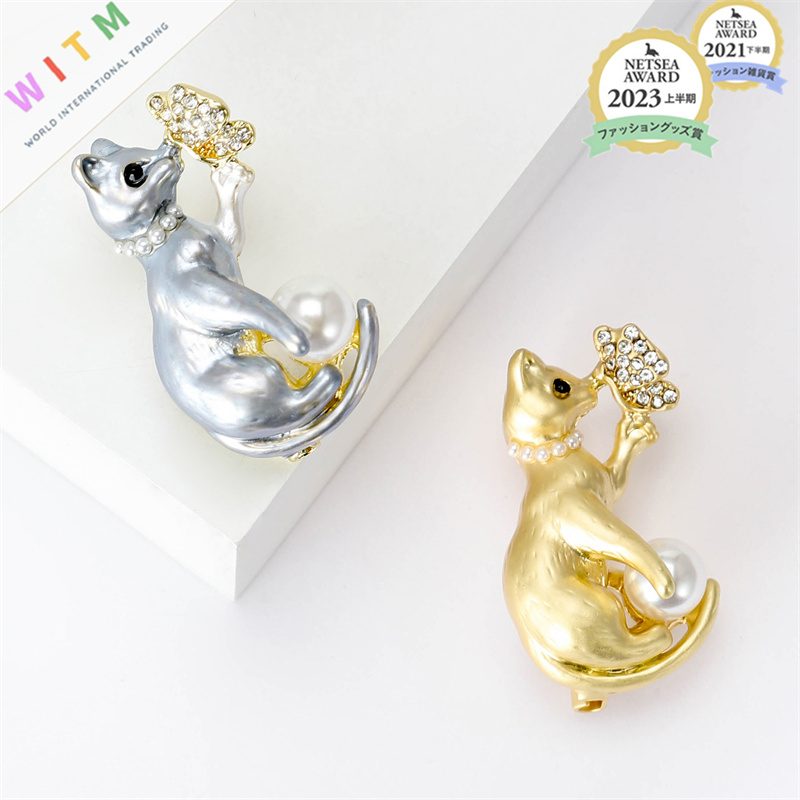 猫 ブローチ アクセサリー 記念日 プレゼント 上品 かわいい レトロ 入園式