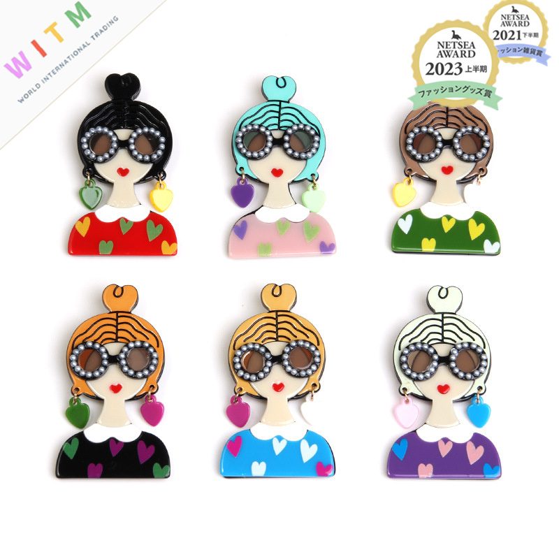 女の子 ブローチ アクリル アクセサリー 記念日 プレゼント 上品 かわいい レトロ 入園式