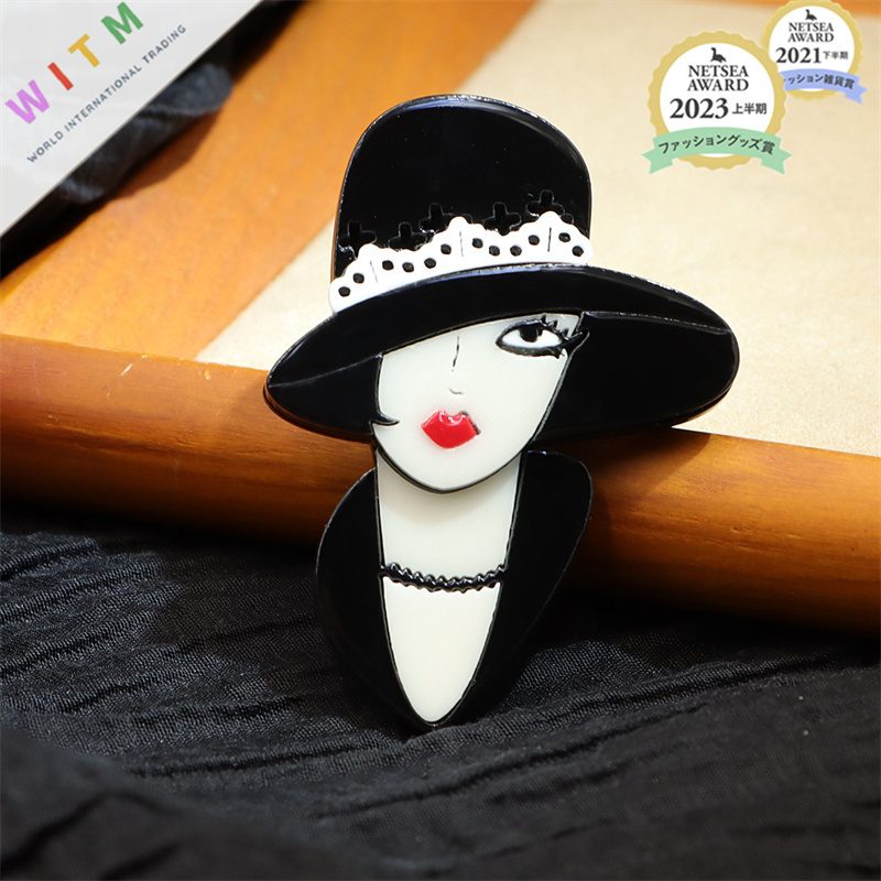 女の子 ブローチ アクリル アクセサリー 記念日 プレゼント 上品 かわいい レトロ 入園式