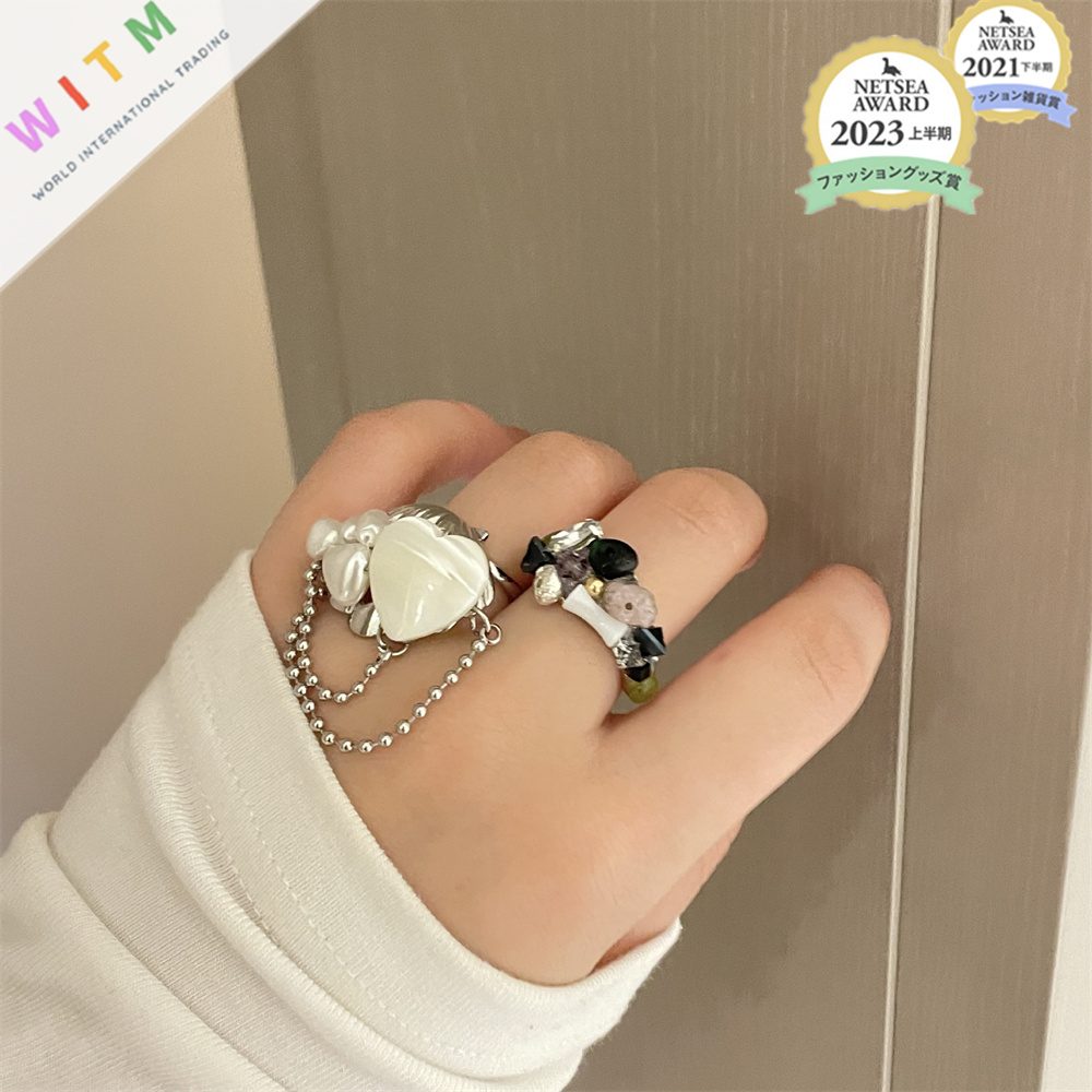 天然石 パール 指輪 リング 開き指輪 開きリング デザイン アクセサリー 開口指輪 レディース