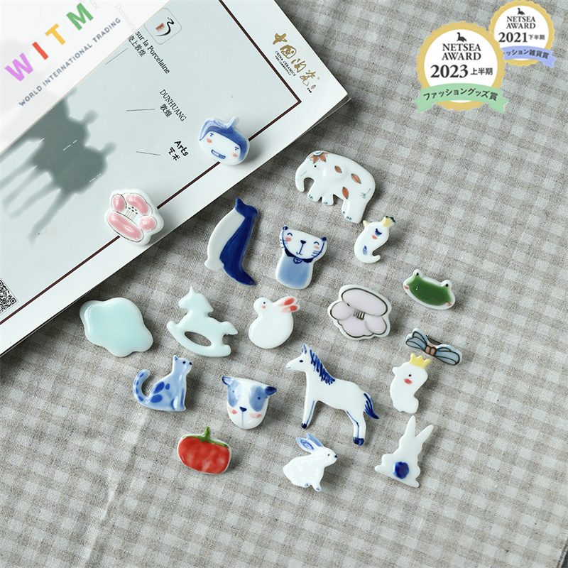 セラミック ブローチ アクリル アクセサリー 記念日 プレゼント 上品 かわいい レトロ 入園式