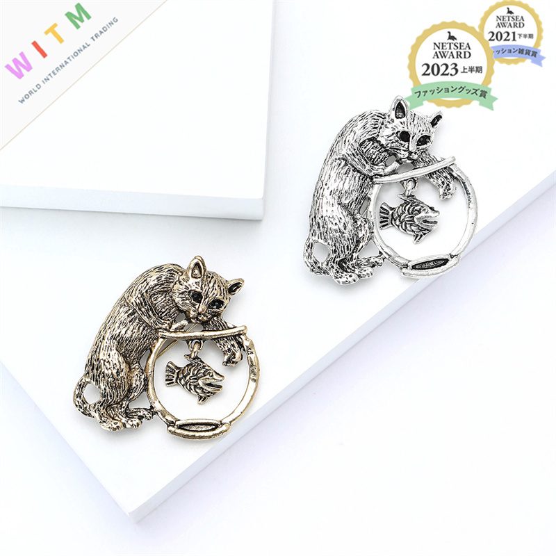 猫 ブローチ アクセサリー 記念日 プレゼント 上品 かわいい レトロ 入園式